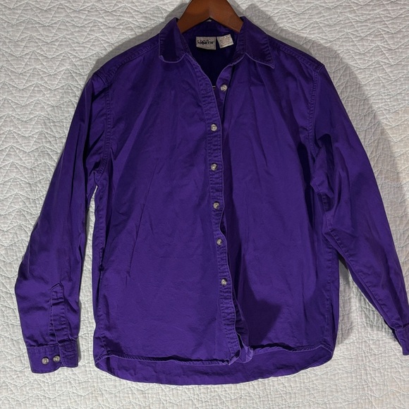 1250 North Tops - Vibrant Purple Button Down Shirt for Women